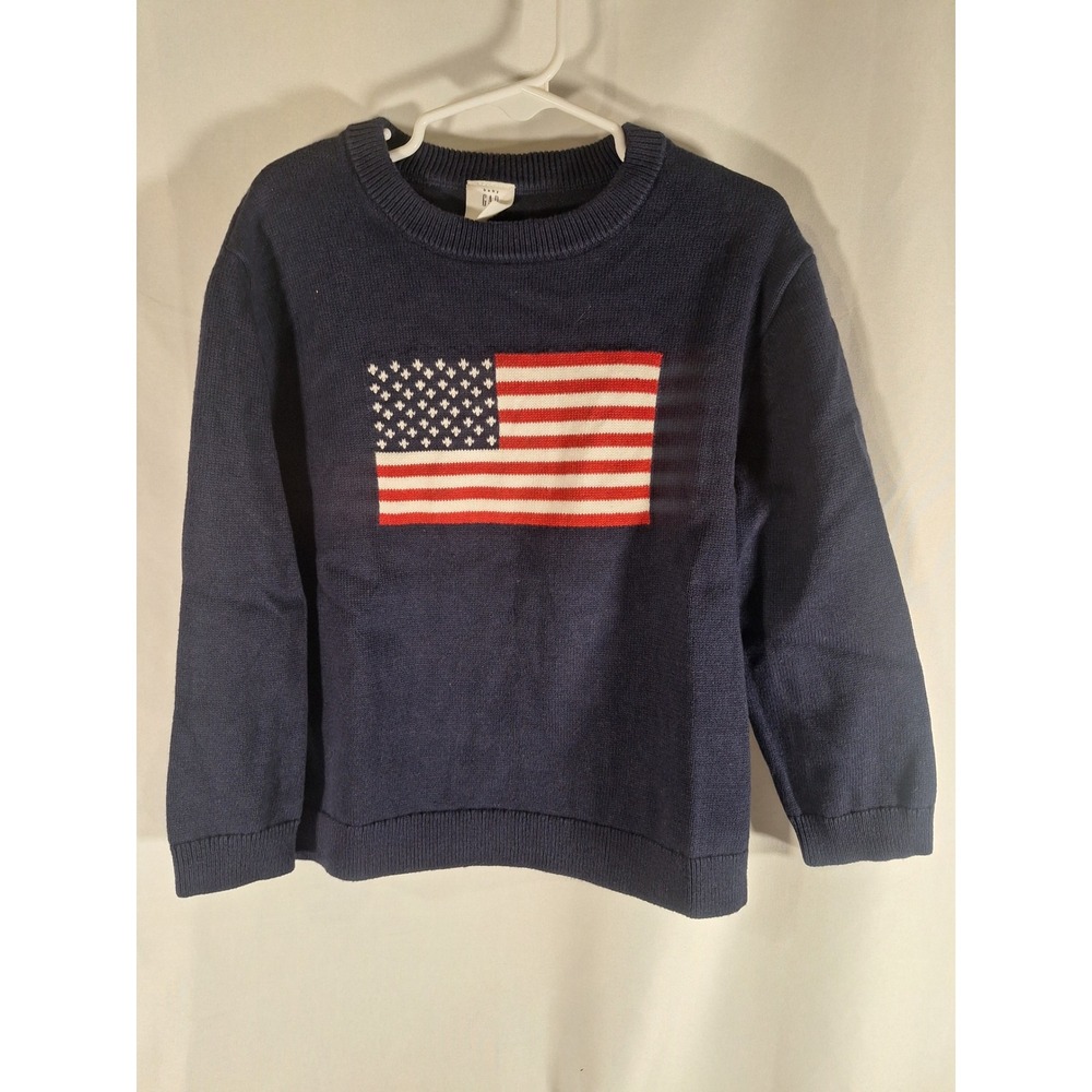 Baby Gap Kids Navy Blue American Flag Cotton Knit Pullover Sweater Size 4 Years